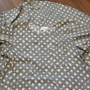 Lularoe Carly Dress Size M - Cream & Grey